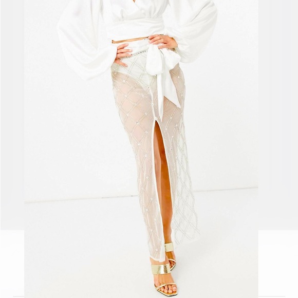 Starlet High Waist Diamond Embellished Skirt - Picture 4 of 8